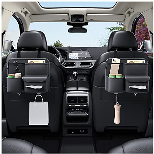 Autotaschen-Handtaschenhalter, Fahrer-Aufbewahrungsnetztasche, Auto-Rücksitz-Aufbewahrungstasche für Geldbörsen, Bücher, Flaschen, Auto-Organizer mit 4 Aufbewahrungstaschen (A)