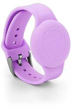 Barnarmband för Airtag, Vattentätt Silikonarmband för Barn Justerbart Mjukt Klockband för Airtag för Småbarn GPS-Spårningsmärkning (Ljuslila)