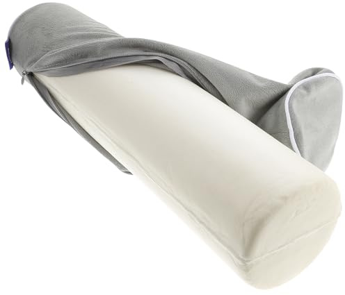 IMIKEYA Cervical Memory Foam Neck Roll Pillow Round Support Cushion for Neck Alignment and Lumbar Support Ideal for Side and Back Sleepers