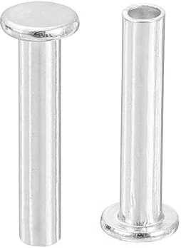 QUARKZMAN 50 Stück Halbhohlnieten 3mm x 14mm Aluminium Silber | Flachkopf Halbhohle Nieten, Für Industrie Haushaltsreparatur Befestigung