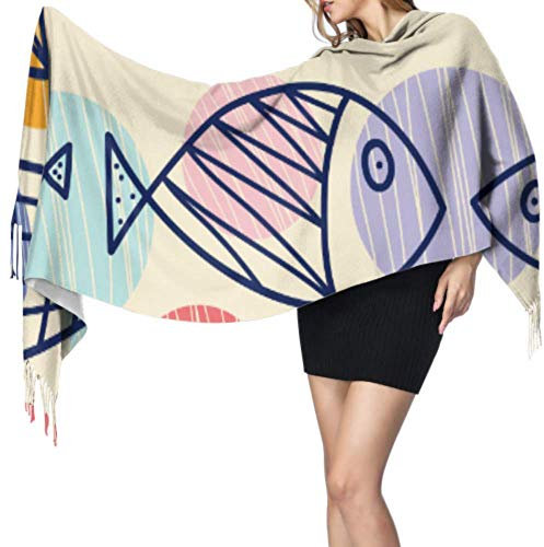 Zdlwaisw Wunderschöner farbiger Sommer-Schal mit Tiermotiven, Blumen, für Mädchen, Damen, 196 x 68 cm, groß, weich, extra warm, Siehe Abbildung, Einheitsgröße