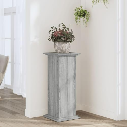 Xichuzi Pflanzenständer Grau Sonoma 33x33x80 cm Holzwerkstoff, Pflanzentreppe Outdoor, Kräutertreppe, Blumenständer, Blumenleiter Draußen, Kräutertopf Garten - 852974