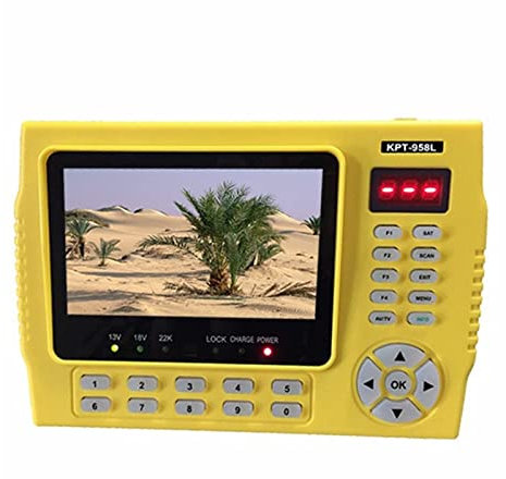 KOROBIE Satellite Finder, Signal Finder Meter, KPT 958L DVB-S2 Satfinder Digitale Full HD Satellite Finder Meter 2200 MA SAT Finder per la Regolazione della Parabola TV satellitare