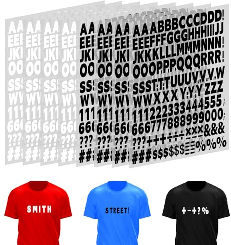 Buchstaben Aufbügeln 8 Blätter Bügelbuchstaben Für Textilien, 1328 Stück 1 Zoll Eisen Vinyl-Buchstaben Für Stoff Kleidung Transfer Buchstaben A-Z, Pu BüGelbuchstaben Textilien DIY (schwarz+weiß)