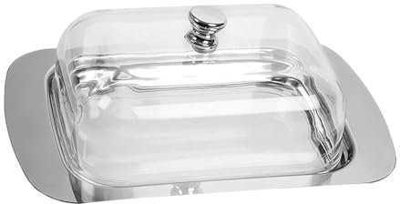 Mantequera de acero inoxidable – Mantequillera decorativa para la cocina, moderno recipiente para mantequilla de cerámica | Molde de acero de estilo vintage resistente para la mantequilla de cocina