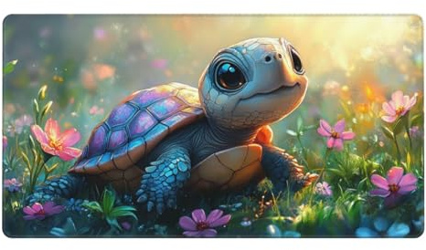 Schildkröte Mauspad Niedlich Gaming Mauspad XXL 900x400x3mm Großes Mousepad Verbessert Geschwindigkeit und Präzision, Schreibtischunterlage Vernähte Kanten WassXerdicht Anti-Rutsch für Gaming, Zuhause
