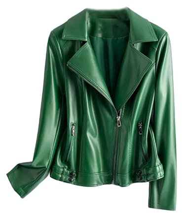 Mkjuuior Vintage braune Schaffell-Jacken für Damen, langärmelig, Reißverschluss, echtes geteiltes Schaffell, Freizeitjacken, Mäntel, En8, XS