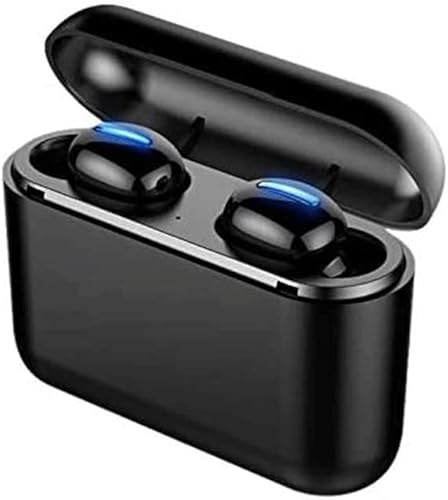 PUTHLLA Auricolare Bluetooth Funzione Touch con custodia di Ricarica senza Fili Auricolare Stereo Intraauricolare Microfono incorporato Cuffie Sport Subwoofer