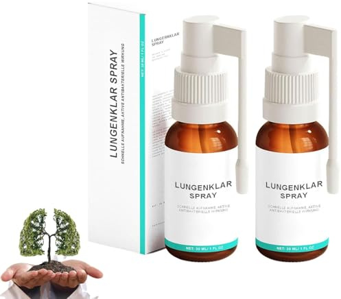 Lungenklar Spray, Lungenspray, Natürlich Lungen- und Atemwege Reinigungsspray,Natürlich Lungenreinigung Spray,Professional Lungenreinigungs Sprays (2PCS)