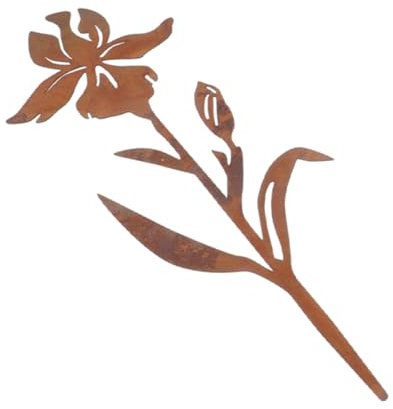 HANABASS Gartenstatuen Dekorative Rasendekoration Gartenskulptur Gartenpfähle Dekorative Gartendekoration Für Draußen Blumenpfähle Blumentopf Dekorative Pfähle Metallpflanzen Rasen Eisen
