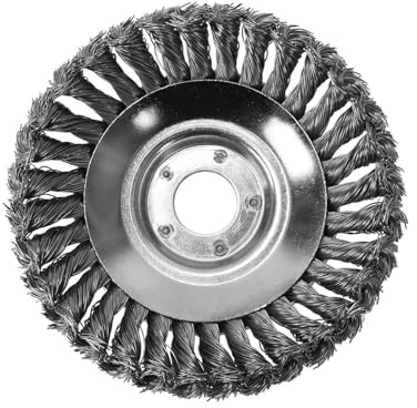 AllRight Unkrautbürste Profi Wildkraut Fugenbürste 150 x 25,4 mm Stahldraht Rundbürsten Wildkrautbürste Gezopfter Stahldraht Weed Brush für Motorsense Freischneider Unkrauttrimmer Garten Zubehör