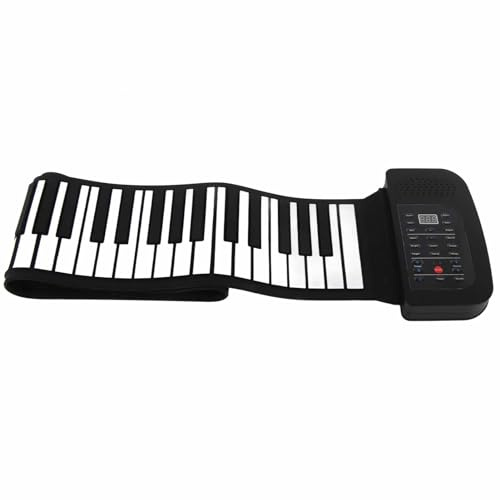 Generic Rulla Upp Tangentbord Piano, Silikon 88 Tangenter Rulla Upp Pianotangentbord Handrulle Piano Pedagogisk med Beröringskontrollpanel Bärbar Tangentbord Vikbart för Nybörjare Lärande (88