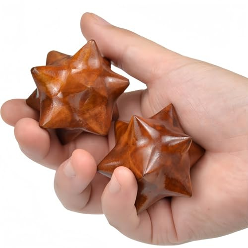 Vyloky Natürliche Holz Massagebälle, Hand-Akupressur Set zur Entspannung & Fingertraining, 2er-Pack Anti-Stress Kugeln für Erwachsene (Szechuanpfefferholz-Kugel)