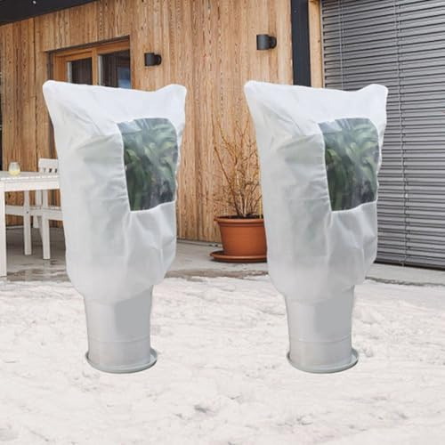2 fundas de protección contra heladas de plantas de invierno, transpirable, cálida, no tejida, para jardín, manta de forro polar, para plantas al aire libre (200 x 180 cm)