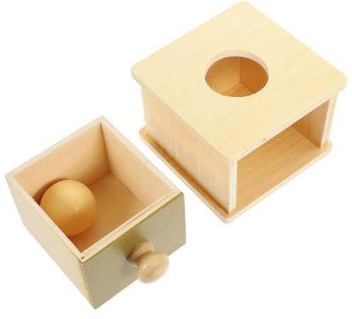 Hemobllo Caja de Madera para Lanzar Bolas Juguete Educativo Montessori para Desarrollo Motriz y Coordinación Mano- Seguro sin Bordes Ásperos para Bebés y Preescolares