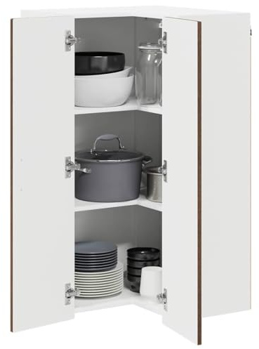 vidaXL Kitchen Wall Cabinet Brown Oak 57 x 57 x 100 cm Engineered Wood, Contemporary Kitchen Unit, Modern Cabinet, Wall Storage Solutions, Minimalist Shelves, Functional Options