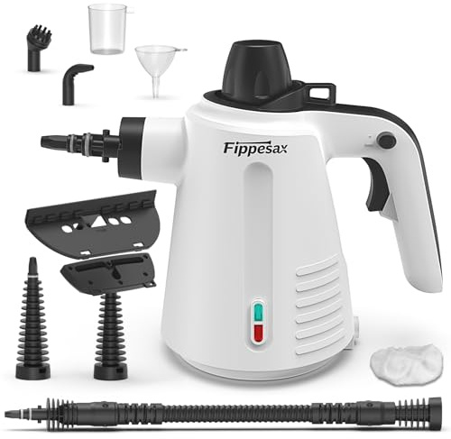 Handheld Steam Cleaner, 3.5Bar 1050W High Pressure, Chemical-Free Steam Cleaner Handheld with 9pcs Accessories, 350ml Water Tank for Window, Grout, Sofa, Floor, Car (White)