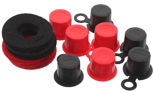 Hohopeti Rondelles de Protection Anti-Corrosion pour Bornes de Batterie Voiture, Kit 4 Paires Rouge et Noir en Feutre Isolant, Couvercles de Bornes Auto, Accessoire Couleur Aléatoire