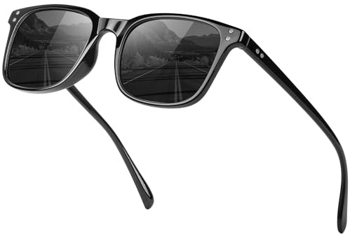 Aullwyr Polarisierte Sonnenbrille für Herren Damen - Eckige Retro Sonnenbrillen mit UV400 Schutz zum Autofahren Outdoor Aktivitäten