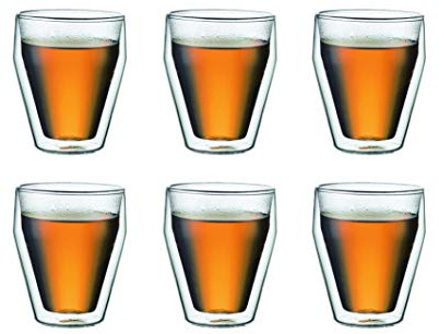 Bodum 10481-10-12 Tilis Set mit 6 doppelwandigen Gläsern, stapelbar, durchsichtig, 0,25 L
