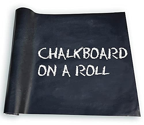 Eduk8 Reusable Chalkboard Vinyl Roll – Stick-On Blackboard for Walls, Desks & Doors – Cut to Size & Wipe Clean (Blackboard (1 Pk))