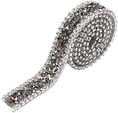 Nastro di fasciatura in maglia diamantata, decorazione matrimoniale, nastro elegante per eventi, spessore uniforme, lucido e brillante for addobbi festa nuziale, eventi speciali, Grigio
