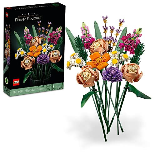 LEGO Icons Flower Bouquet 10280 Building Decoration Set - Artificial Flowers with Roses, Decorative Home Accessories, Gift for Him and Her, Botanical Collection and Table Art for Adults