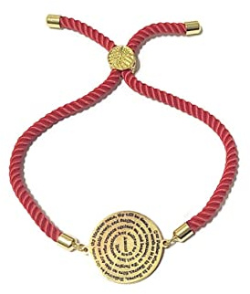 Our Father Prayer + 72 names of God kabbalah King Solomon seal Coin Bracelet Red