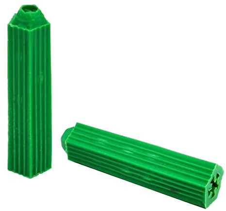 M6 Green Plastic Masonry Screw Plastic Drywall Wall Anchors Screw Wall Plug Bolts Expansion Bolt(1pack/200pcs)
