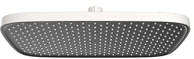 Bernstein Regenduschkopf D2201E eckig 30 x 21 cm Weiß Schwarz matt – große Regendusche mit Anti-Kalk-Düsen, verstellbares Kugelgelenk, langlebiger Kunststoff Duschkopf, einfache Montage