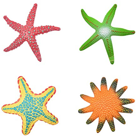 URFEDA 4 Stück Tauch Spielzeug Seestern Modell Spielzeug Badespielzeug Unterwasser Kinder Tauchspielzeug Set Bunte Pool Spielzeug Set Tauchen Schwimmbad Spielzeug für Badewanne Baby Jungen Mädchen