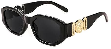 FEISEDY Vintage Trendy Sonnenbrille Rechteckig Damen Retro 90er Kleine Schmale Square Brille mit UV400 Schutz B2322