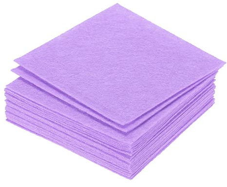 PATIKIL 21 Stück Weiche Filzblätter Selbstklebende Stoff Bastel Blätter Filzbasteln Lila 4 Zoll x 4 Zoll für DIY Hobby Dekoration