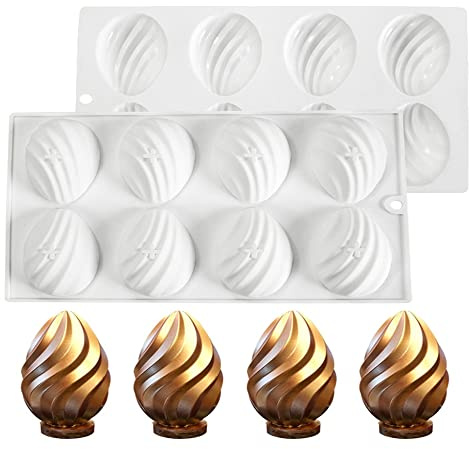 Mostsom Silicone Easter Egg Molds - 8 Cavity Non-Stick Molds for Chocolate, Candy, Jelly, Ice Cube
