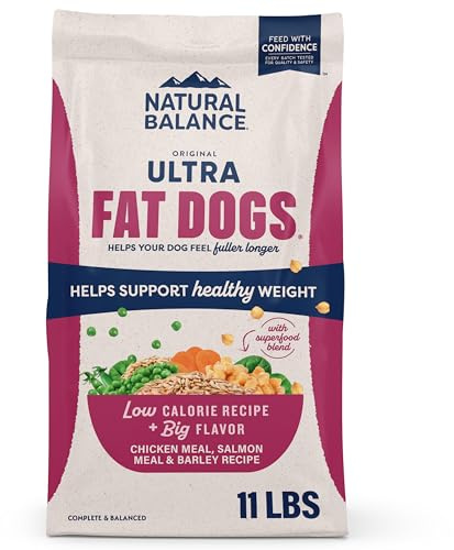 Natural Balance Original Ultra Fat Dogs Chicken Meal, Salmon Meal & Barley Recipe Low Calorie Dry Dog Food, 11 Pounds