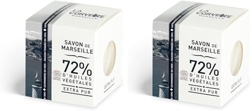 La Corvette Cube de Savon de Marseille Extra Pur Ecocert Boite Carton 500 g (Lot de 2)