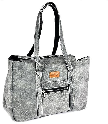 Graue Tasche für den Transport eines kleinen Hundes bis 5-8 kg – Reisetasche für einen Hund – Tasche für den Transport eines Hundes im Auto oder Flugzeug – Hundetasche mit abnehmbarem Kissen (Grau)