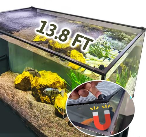 FUYITE Magnetische Aquarium-Abdeckung, 4,5 m, Netz-Netz für Aquarien, Deckel verhindert, DASS Reptilien herausspringen