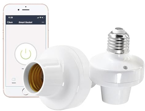 Bkiyougo Smart WiFi Bulb Socket, Alexa Smart Light Bulbs, Light Bulb Socket Adapter, eWeLink APP Remote Timer and Group Control, Voice Control with Alexa and Google(2 Pack)