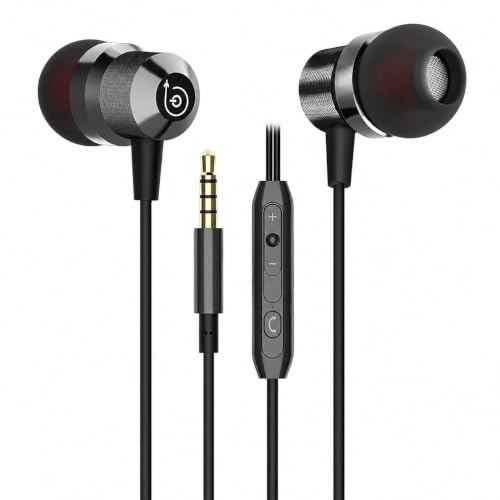 yasyas In Ear Headphones with Microphone, Magnetic Wired Headphones, 3.5mm Jack Earphones, HD Stereo Sound, Noise Isolating Headphones, Computer Headsets for Android, PC, Laptop & Tablets