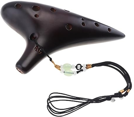 QXSJEDYCH Okarina, 12 Löcher, Altton, C-Taste, Okarina, Flöte, Keramik-Okarina, professionelles Musikinstrument, geräucherte Fluta-Okarina Flöte