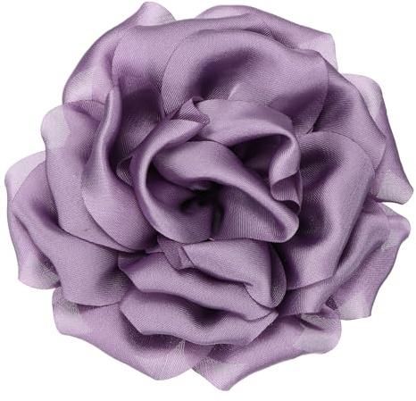PATIKIL Broche de Seda Satinada con Flor de 4, Gran Broche de Solapa Floral de Peonía para Fiestas de Cumpleaños, Bailes, Banquetes, Decoración de Ropa, Sombreros Y Bolsos, Morado
