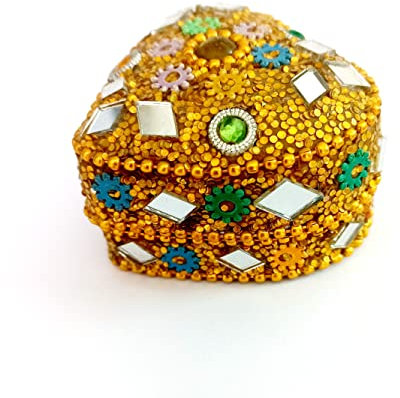CWZZWS Exklusives, handgefertigtes Schmuckkästchen mit Herz-Design von GlobalBeautiful, Geschenk für Schmuckringe, Indien