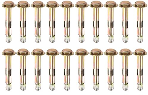 M METERXITY 20 Unidades De Tornillo De Expansión Hexagonal M8x60mm De Acero Al Carbón Galvanizado Colorido Tornillos De Expansión Hexagonales Externos Tornillo Concreto/Bloques