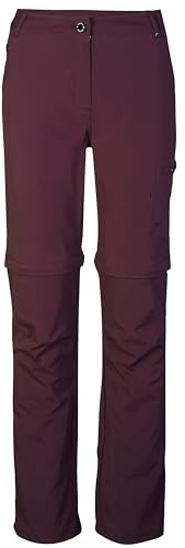 killtec Funktionella dambyxor/vandringsbyxor med avtagbara ben KOS 5 WMN PNTS, vindruva, 38, 42820-000, vindruva, 38