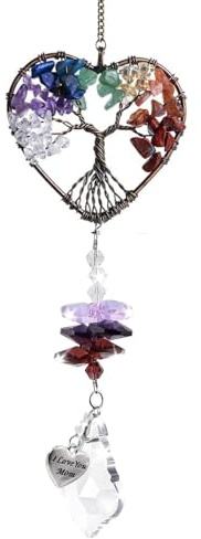 Mothers Day for Mum Gift, Crystal Suncatcher Gifts Suncatcher Birthday Gifts I Love You Mum Presents Christmas Hanging (heart)