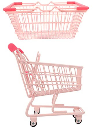 NAMOARLY 1ensemble Mini Chariot De Shopping pour Garçon Fille Panier De Couleur Panier De Rangement Et Chariot à Jouets pour Activités De Et Décoration Intérieur