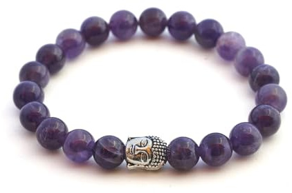 BERGERLIN Buddha Armband Damen Herren, Naturstein Edelstein, 8mm | Buddha Armband 8mm mit silbernem Charm: Edelstein Armband Damen & Herren, echt – vom deutschen Prüflabor bestätigt.