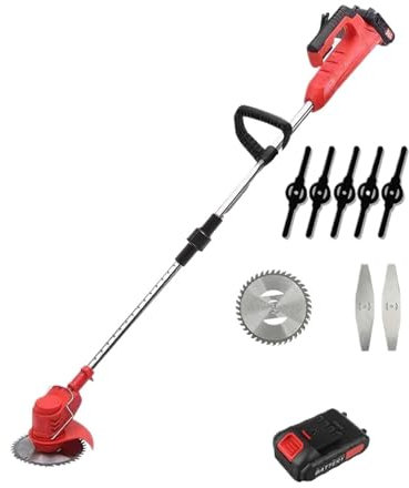 SMTYXS Tosaerba Elettrico Portatile da 850 W, Tagliabordi Elettrico, 18000 Giri/min, Decespugliatore da Giardino Pieghevole, Utensile Elettrico for Batteria da 18 V(with 1XBattery)