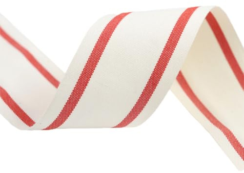 Nastro di cotone da 5 yards, nastro di cotone a righe, con motivo a spina di pesce, nastro per regali, decorazione per la casa, matrimonio